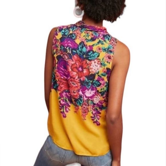 Anthropologie Floral Sleeveless Blouse - Multicolor - Picture 3 of 9
